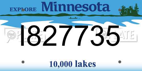 I827735 Minnesota License Plate