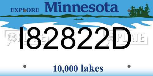 I82822D Minnesota License Plate