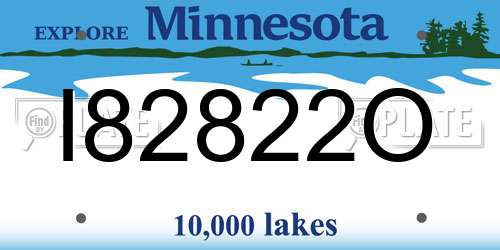 I82822O Minnesota License Plate