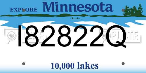 I82822Q Minnesota License Plate