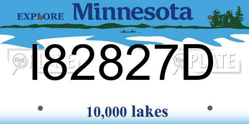 I82827D Minnesota License Plate