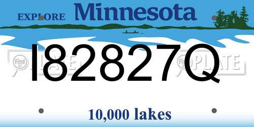 I82827Q Minnesota License Plate