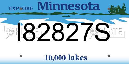 I82827S Minnesota License Plate