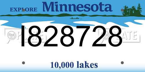 I828728 Minnesota License Plate