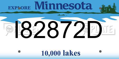 I82872D Minnesota License Plate