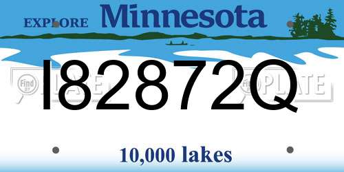 I82872Q Minnesota License Plate