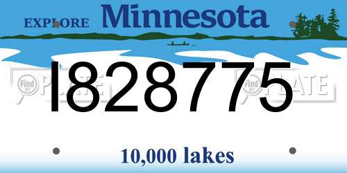 I828775 Minnesota License Plate