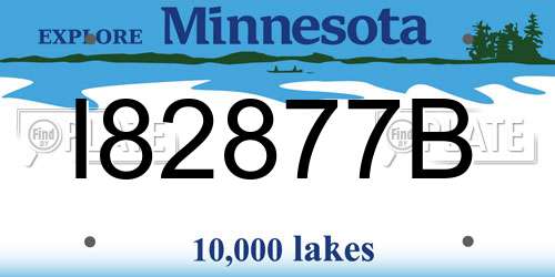 I82877B Minnesota License Plate