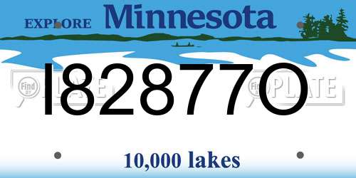 I82877O Minnesota License Plate