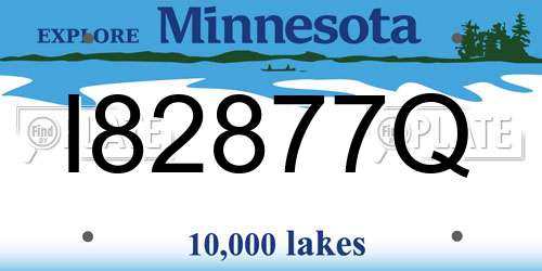 I82877Q Minnesota License Plate