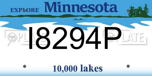 I8294P Minnesota License Plate