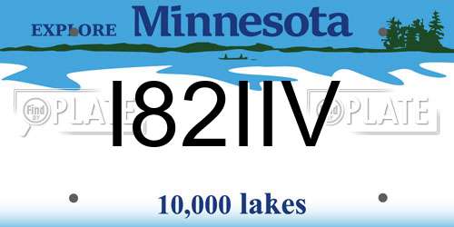 I82IIV Minnesota License Plate
