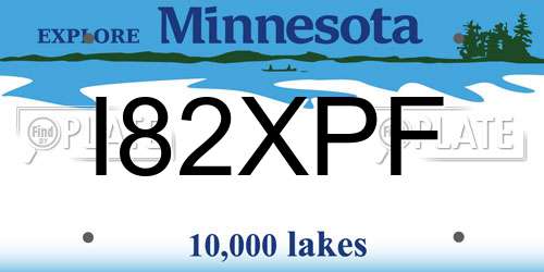 I82XPF Minnesota License Plate