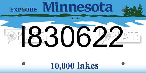 I830622 Minnesota License Plate