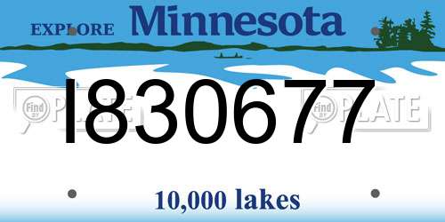 I830677 Minnesota License Plate