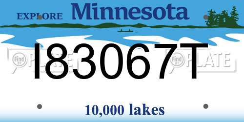 I83067T Minnesota License Plate
