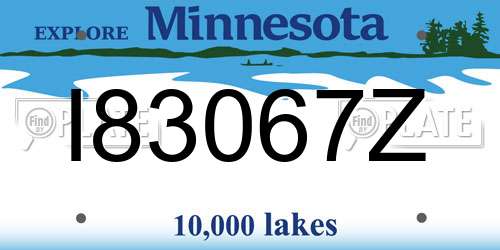 I83067Z Minnesota License Plate