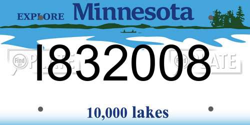 I832008 Minnesota License Plate