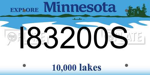 I83200S Minnesota License Plate