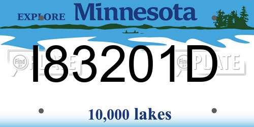 I83201D Minnesota License Plate