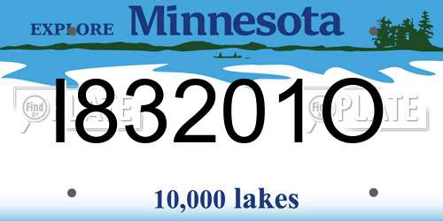 I83201O Minnesota License Plate