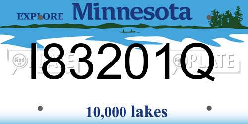 I83201Q Minnesota License Plate