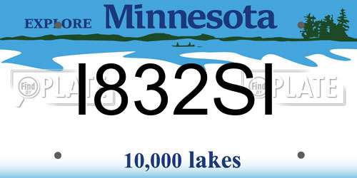 I832SI Minnesota License Plate