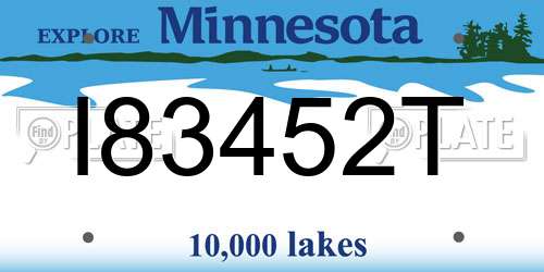 I83452T Minnesota License Plate