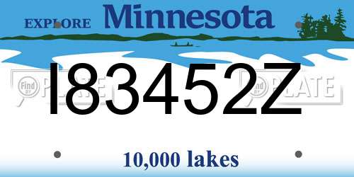 I83452Z Minnesota License Plate