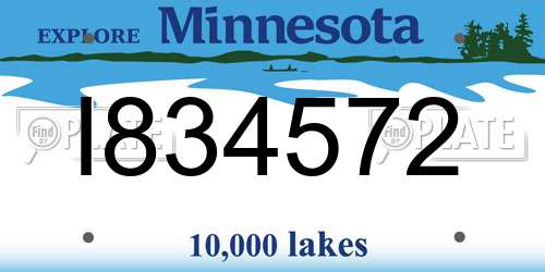 I834572 Minnesota License Plate