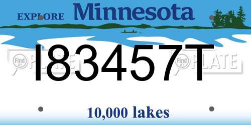I83457T Minnesota License Plate