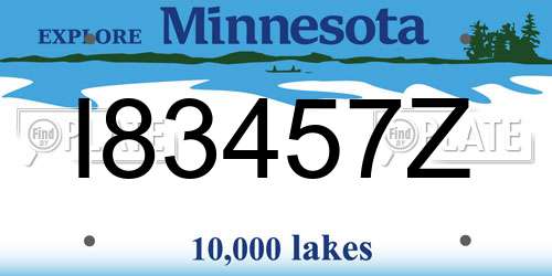 I83457Z Minnesota License Plate
