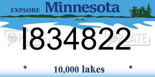 I834822 Minnesota License Plate