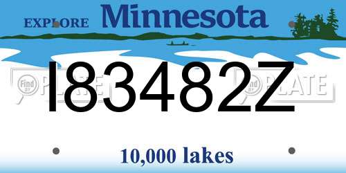 I83482Z Minnesota License Plate