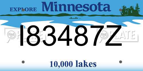 I83487Z Minnesota License Plate