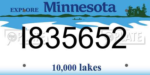 I835652 Minnesota License Plate