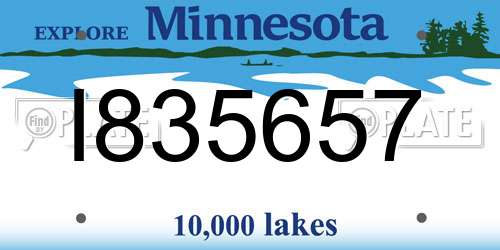 I835657 Minnesota License Plate