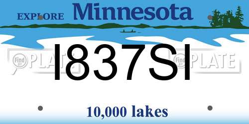 I837SI Minnesota License Plate