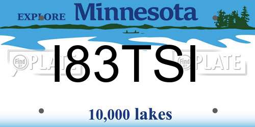 I83TSI Minnesota License Plate