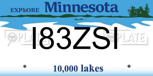 I83ZSI Minnesota License Plate