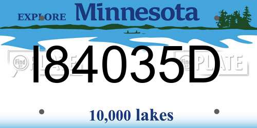 I84035D Minnesota License Plate
