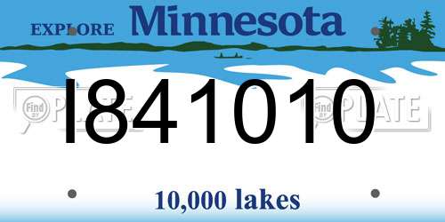 I841010 Minnesota License Plate
