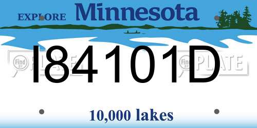 I84101D Minnesota License Plate