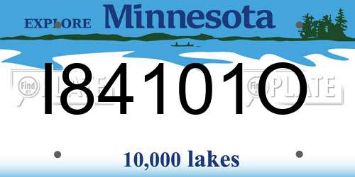 I84101O Minnesota License Plate