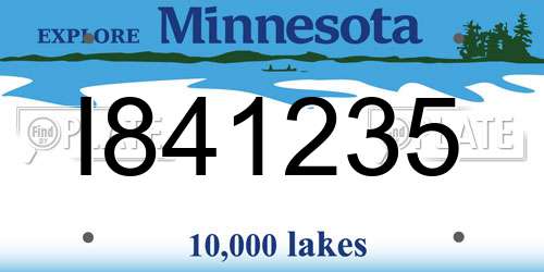 I841235 Minnesota License Plate