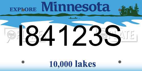 I84123S Minnesota License Plate