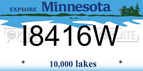 I8416W Minnesota License Plate