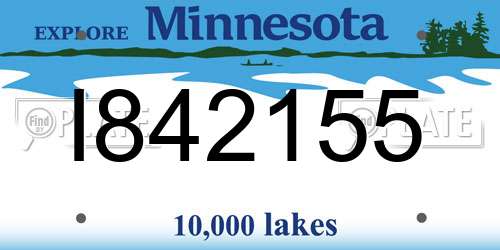 I842155 Minnesota License Plate