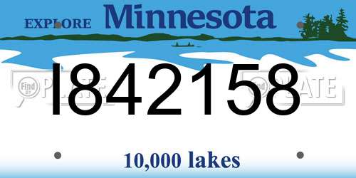 I842158 Minnesota License Plate