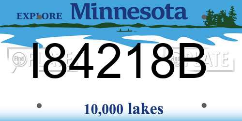 I84218B Minnesota License Plate